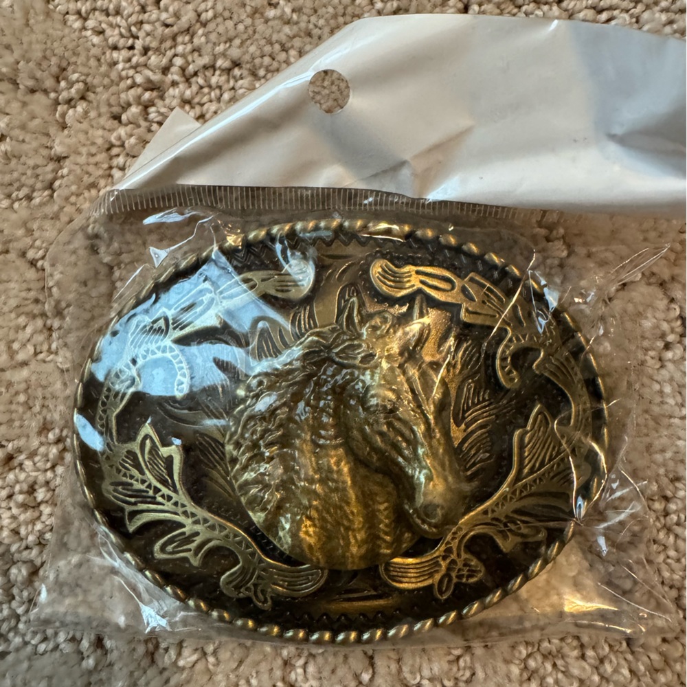 Gold Horse Belt Buckle